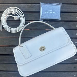 Coach ORIGINALS 1990 Design Chalk TURNLOCK CLUTCH Top Handle Crossbody